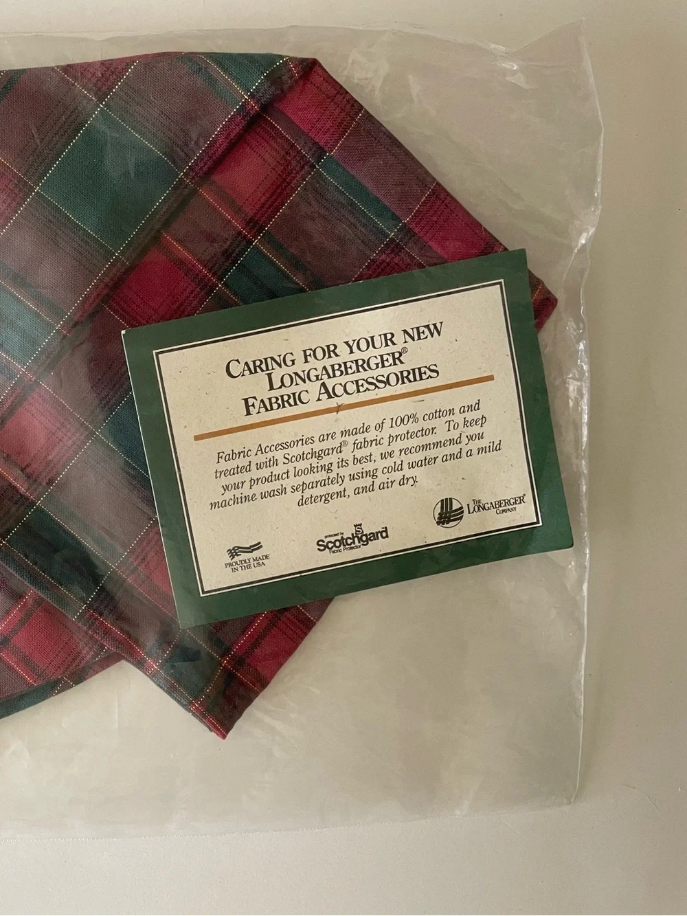 Longaberger Deck the Halls Basket Liner W9” x H8 3/4”